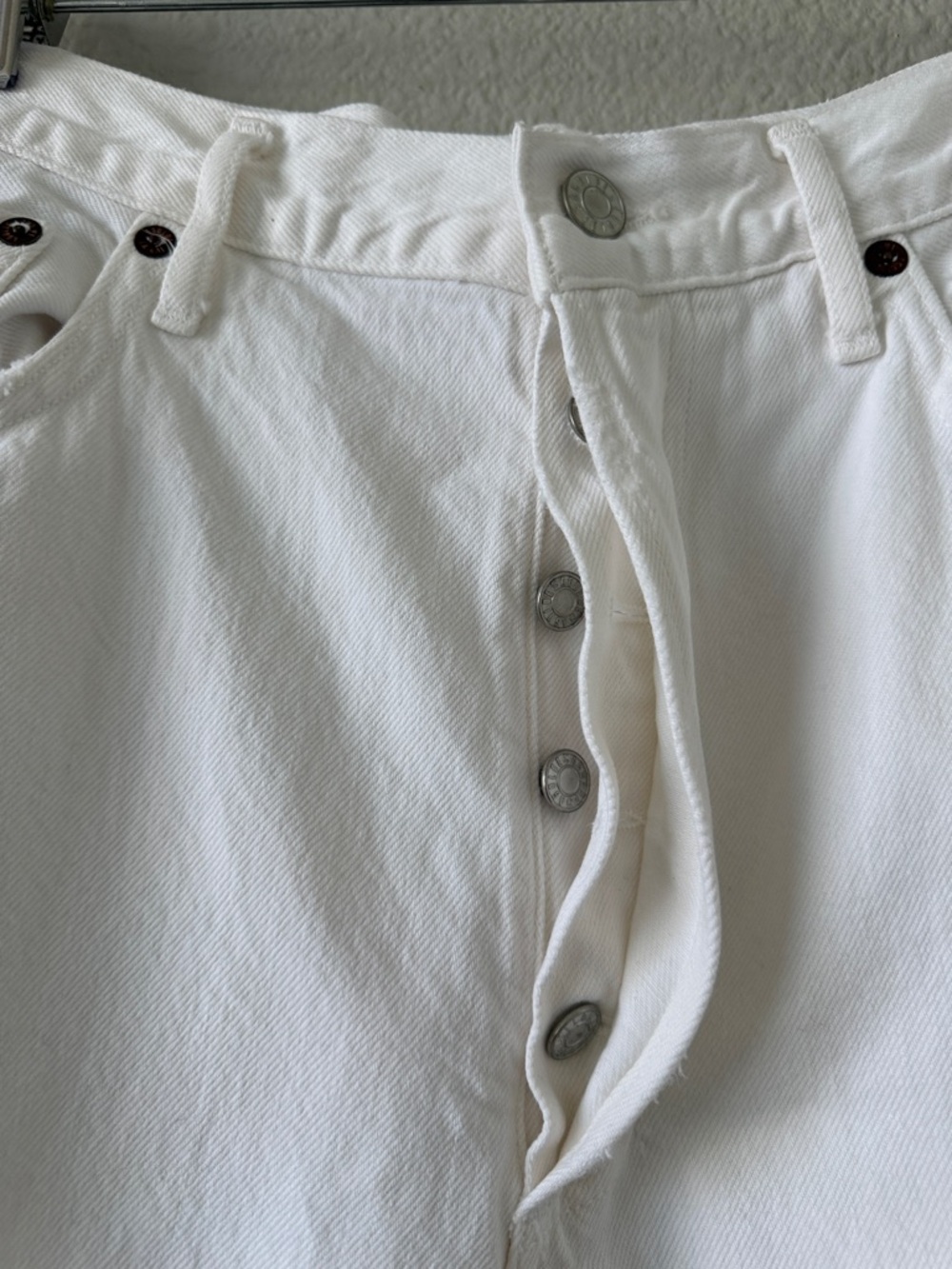 Agolde White 90s Jean Loose Fit Rip Straight Leg Mid rise Button Fly Jeans 31 - Picture 6 of 13